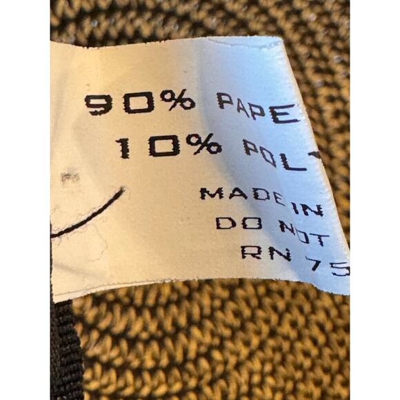 Daniele Meucci Black and Tan Paper Straw Sun Hat Women's One Size - Picture 11 of 12